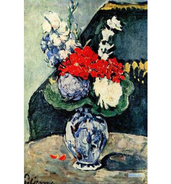Still Life Delft Vase With Flowers
