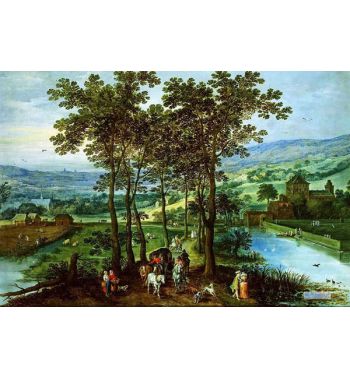 Spring Landscape With A Cortege In The Alley