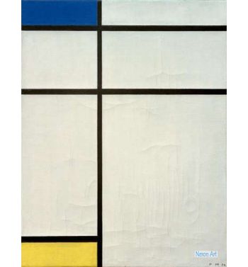 Composition, B In Blue, Yellow And White