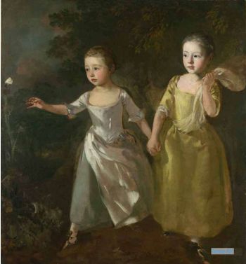Painter's Daughters Chasing A Butterfly