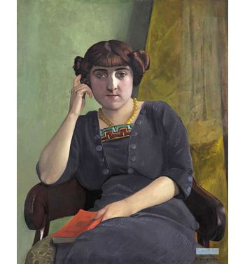 Portrait Of Young Woman In Velvet Dress