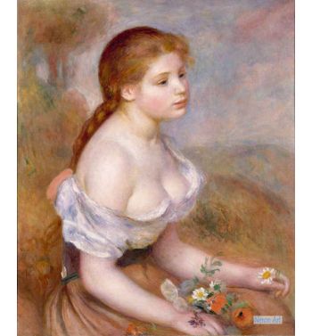 A Young Girl With Daisies
