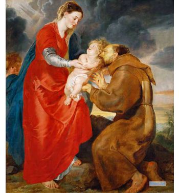 Virgin Presents The Infant Jesus To Saint Francis