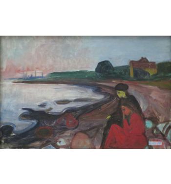 Beach With Two Seated Women, Undated