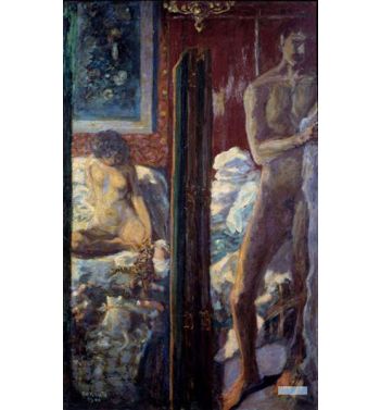 Man And Woman, A Naked Couple In A Bedroom
