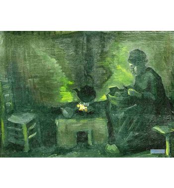 Peasant Woman By The Fireplace