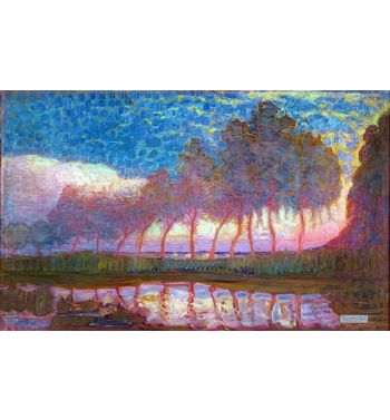 Row Of Eleven Poplars In Red, Yellow, Blue And Green, 1908