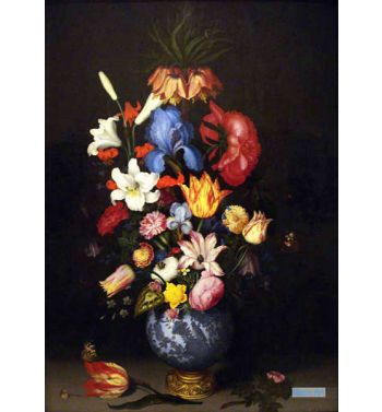 Large Bouquet In A Wan Li Vase With A Gilt Mount