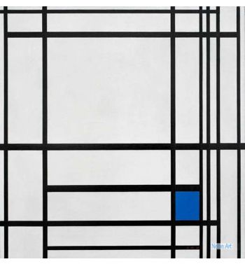 Composition Of Lines And Color, III, Composition With Blue