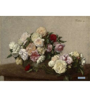 Roses In A Bowl And Dish, 1885