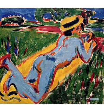 Reclining Blue Nude In A Straw Hat 1909