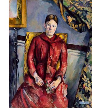 Madame Cézanne Hortense Fiquet In A Red Dress
