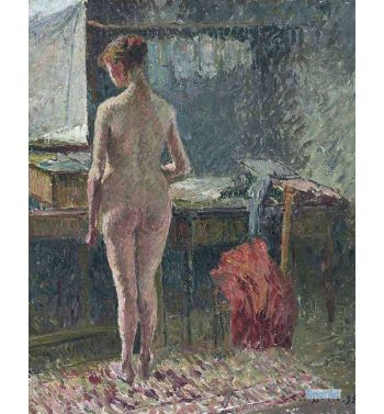 Naked Woman From Back In An Interior