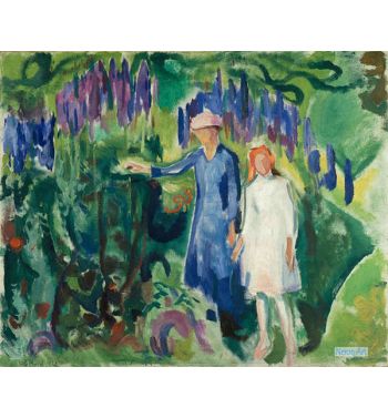 Mother And Daughter In The Garden, 1920