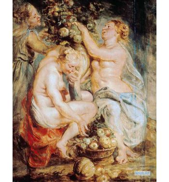 Ceres And Two Nymphs With A Cornucopia
