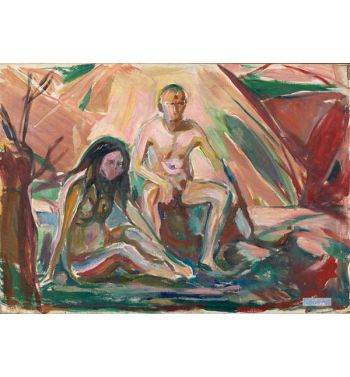 Naked Man And Woman, Seated, 1920S