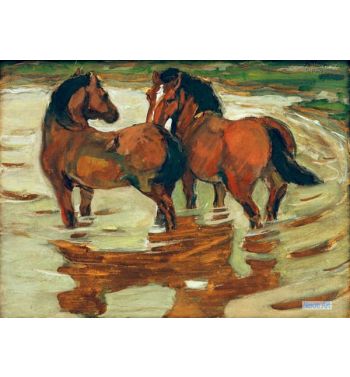 Two Horses In The Flood