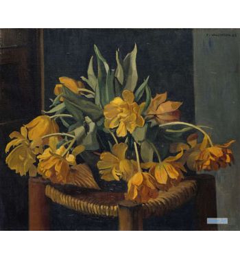 Double Yellow Tulips On A Wicker Chair, 1923
