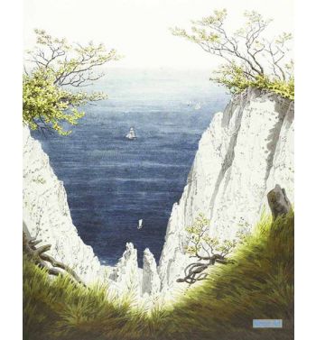 Chalk Cliffs At Ruegen Watercolor 