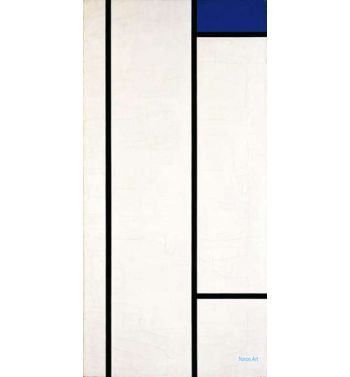 Vertical Composition With Blue And White