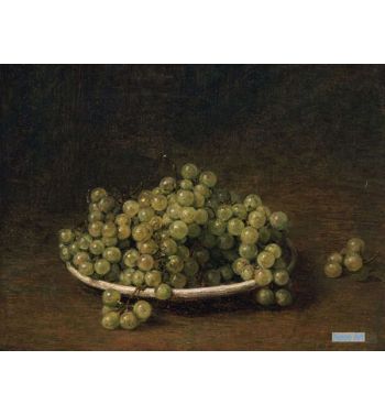 White Grapes On A Plate