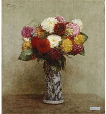 Dahlias In A Chinese Vase, 1874