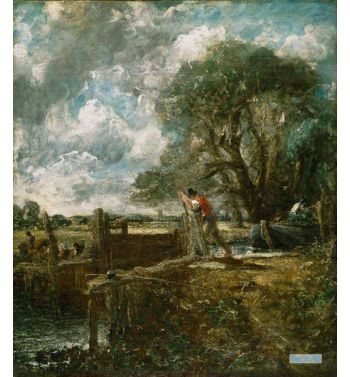 English - Sketch For A Boat Passing A Lock