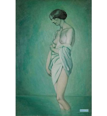 Bather In Profile, Effect Of Green And Pink, 1918