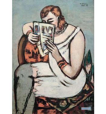 Woman In White Shirt, Reading