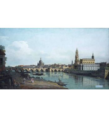 Dresden Seen Right Bank Elbe Beneath Augusts Bridge 