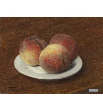 Three Peaches On A Plate, 1868