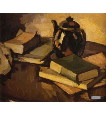 A Still Life With A Teapot And Books On A Table, c1926