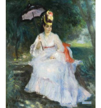 Woman At The Shadow Sitting In The Garden