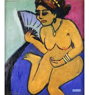 Seated Nude With Fan, Seated Nude With Facher, 1910 11