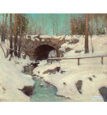 Stone Bridge In Winter, Central Park, 1900S