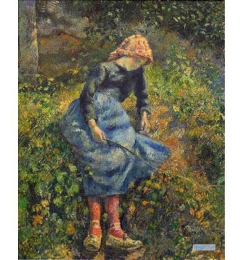 Shepherdess Young Peasant Girl With A Stick 