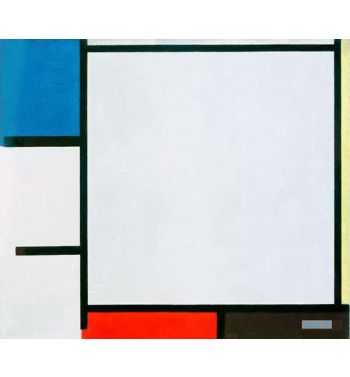 Composition With Blue, Yellow, Red, Black And Grey