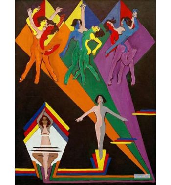Dancing Girls In Colored Rays