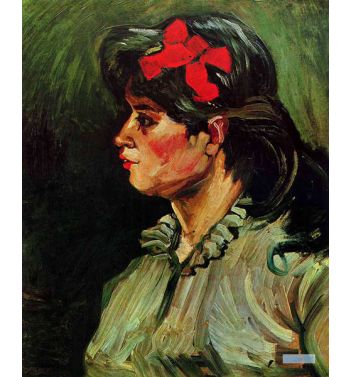 Portrait Of A Woman With Red Ribbon