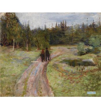 Couple On The Path To The Forest