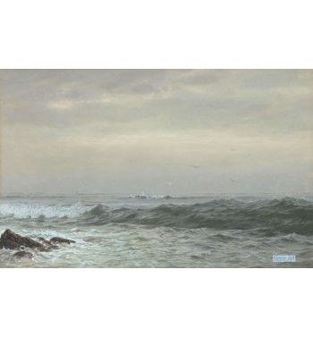 Rocks And Breaking Waves, c1870