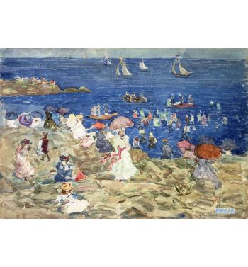 New England Beach Scene, c1896 97