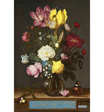 Bouquet Of Flowers In A Glass Vase