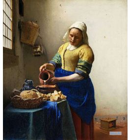 人物 絵画 キャンバスに有名なアクリル画 - ヨハネス・フェルメール（Johannes Vermeer） - 大型カスタム絵画 - 牛乳を注ぐ女