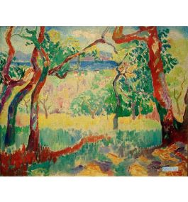 風景 絵画 キャンバス上の絵画の複製 - アンリ・マンガン（Henri