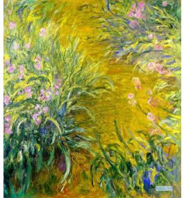 風景 絵画 世界の有名絵画 クロード モネ Claude Monet 大型カスタム絵画 アイリス花畑のパス