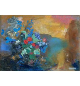 ルドン (Redon) - 花の間のオフィーリア - 120X85cm 手描きのコピー