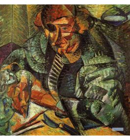 抽象 絵画 世界の名画販売。名画絵画複製画 - ウンベルト・ボッチョーニ（Umberto Boccioni） - 大型カスタム絵画 - 反対派の