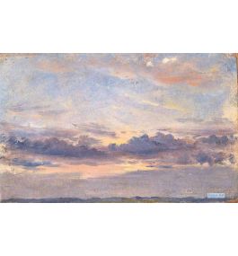 風景 絵画 世界の名画販売。名画絵画複製画 - ジョン・コンスタブル（John Constable） - 大型カスタム絵画 - クラウドスタディ、日没