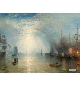 海景 絵画 複製画 ポスター - ジョゼフ・マロード・ウィリアム・ターナー（Joseph Mallord William Turner） -  大型カスタム絵画 - 月明かりで石炭でkeelmenヒービング